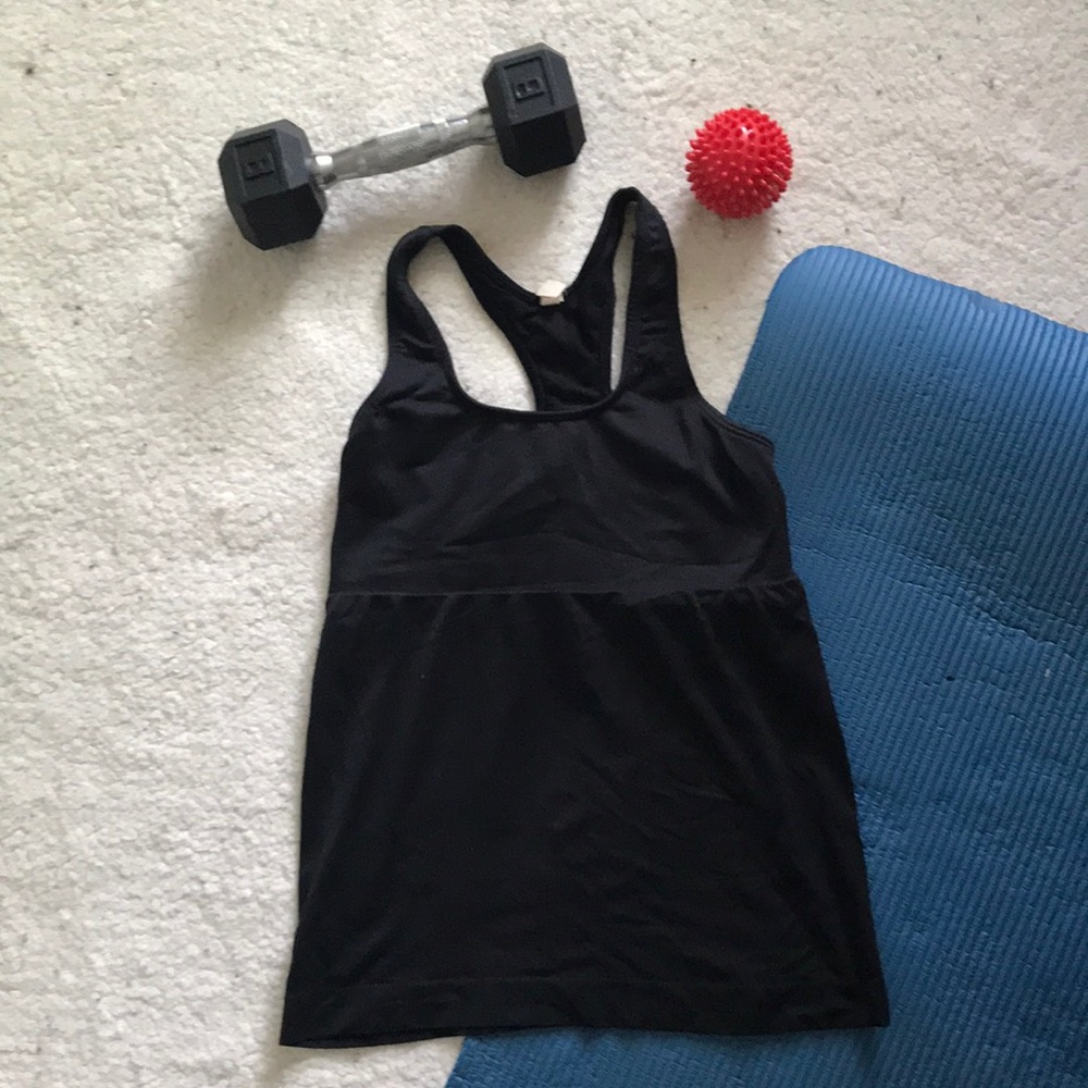 Aerie Fit Black Tank with Sports Bra Built In
